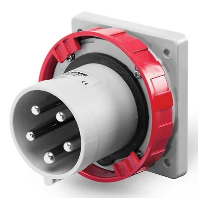 Щепсел промишлен Scame трифазен стационарен  125 A, 380 V, 3P+N+Е, червен, Optima