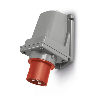 Щепсел промишлен Scame трифазен стационарен  32 A, 346-415 V, 3P+N+E, червен, Optima