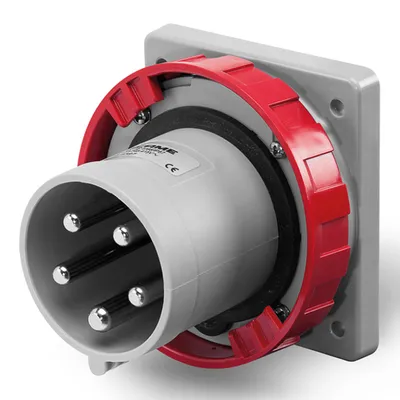 Щепсел промишлен Scame трифазен стационарен  63 A, 380 V, 3P+N+Е, червен, Optima