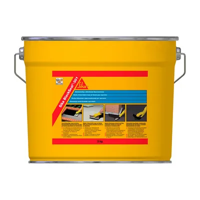 Течна хидроизолационна мембрана Sika за покриви и тераси 5 кг, черна, BlackSeal-301