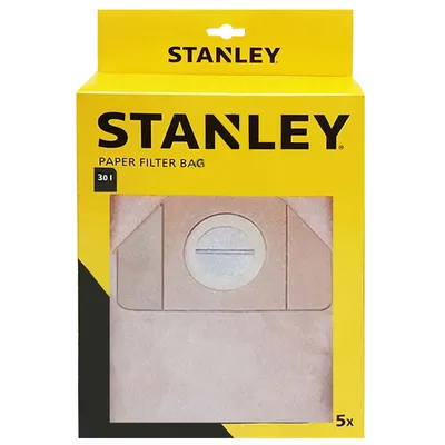 Торбичка Stanley филтърна за прахосмукачка 30 л, 5 бр., хартия, SXVC30XTDE