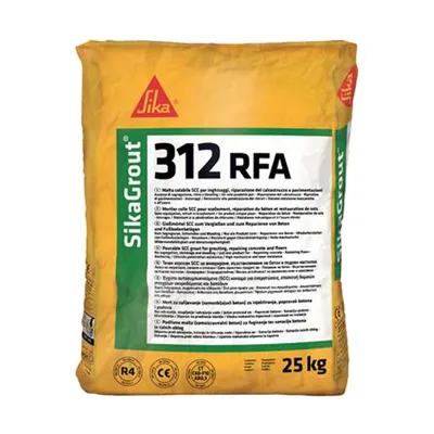 Замазка Sika за закрито и открито 25 кг, сива, SikaGrout-312 RFA