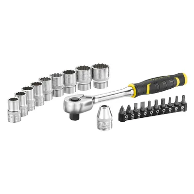 Гедоре комплект Stanley вложки с тресчотка и накрайници  22 бр., 5.5-14 мм x 1/4", FMMT82679-0