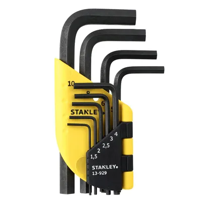 Г-образен ключ Stanley метричен 6-стен/6-стен комплект 1.5-10 мм, 9 бр., ISO 2936, 1-13-929