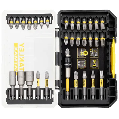 Комплект битове Stanley PH/PZ/SB/TX/SW с магнитен държач 1/4", 32 бр., STA88557