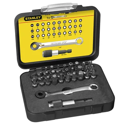 Комплект битове Stanley с магнитен държач 1/4", 25 мм, 32 бр., 1-13-905