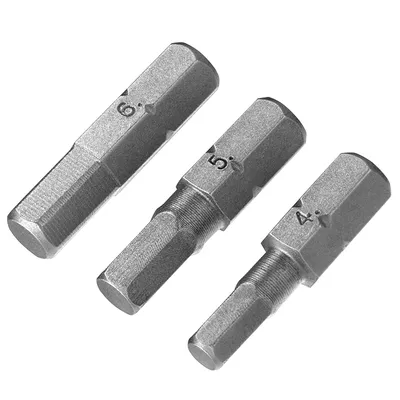 Комплект битове Stanley SW външен 6-стен 4, 5 и 6 мм, 1/4", 25 мм, 3 бр., STA61083