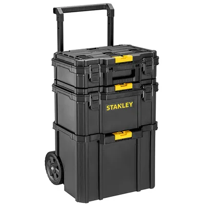 Куфар Stanley за инструменти пластмасов на колела комплект 3 бр., 550x400x740 мм, 45 кг, черен, STST83319-1