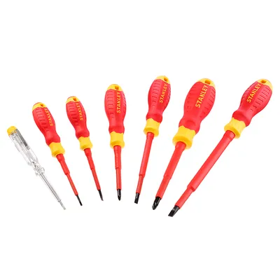 Комплект електротехнически отвертки Stanley SB/PZ и фазомер 7 бр., STHT60031-0
