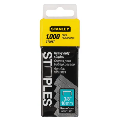 Скоби за такери Stanley  тип CT60, 7.7x1.2x10 мм, 1000 бр., 1-CT306T