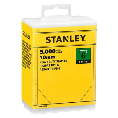 Скоби за такери Stanley  тип G11, 10.6x1.27x10 мм, поцинкована стомана, 5000 бр., 1-TRA706-5T