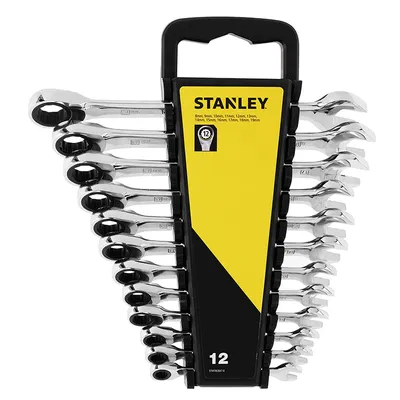 Звездогаечен ключ Stanley 6-стен/12-стен с тресчотка комплект   8-19 мм, 12 бр., STMT82847-0