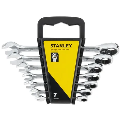 Звездогаечен ключ Stanley 6-стен/12-стен с тресчотка комплект 8-19 мм, 7 бр., STMT82846-0
