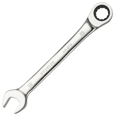 Звездогаечен ключ Stanley 6-стен/тресчотка 15 мм, 255 мм, ISO 1711-1, ISO 21982, ISO 691, STMT89915-0