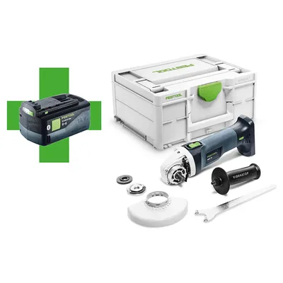 Акумулаторен ъглошлайф Festool с подарък с 1 батерия без зарядно, 18 V, 5 Ah, 125 мм, 4500-8500 об./мин, AGC 18-125 EB-Basic-5.0