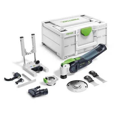 Акумулаторен мултифункционален инструмент Festool без батерия и зарядно, 18 V, 10 000-19 500 вибр./мин, Vecturo OSC 18 E-Basic-Set