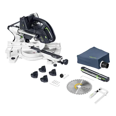 Акумулаторен настолен циркуляр Festool потапящ с герунг и с изтегляне без батерия и зарядно, 36 V, 216 мм, 1300-1800/3500 об./мин, 60 °, Kapex KSC 60 EB-Basic
