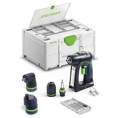 Акумулаторен винтоверт Festool с безчетков двигател без батерия и зарядно, 18 V, 45 Nm, 1.5-13 мм, C 18 Basic-Set