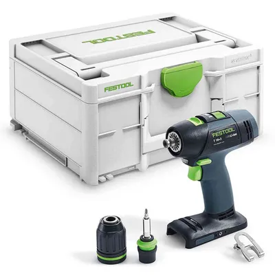 Акумулаторен винтоверт Festool с безчетков двигател без батерия и зарядно, 18 V, 50 Nm, 1.5-13 мм, T 18+3-Basic-4.0