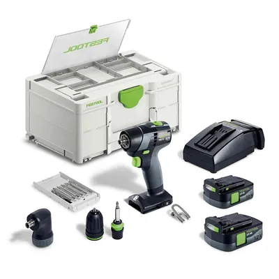 Акумулаторен винтоверт Festool с безчетков двигател с 2 батерии и зарядно, 12 V, 2.5 Ah, 30 Nm, 1-10 мм, шестостен, TXS 12 2.5-Set