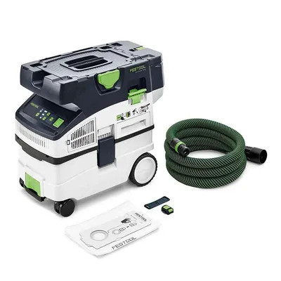 Акумулаторна прахосмукачка Festool за сухо и мокро почистване без батерия и зарядно, 2x18 V, 3100 л/мин, 15 л, CTMC MIDI I-Basic