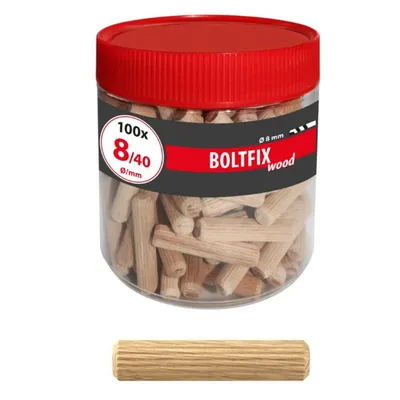 Дюбел дървен Tox кръгъл  ф 8х40 мм, Boltfix Wood