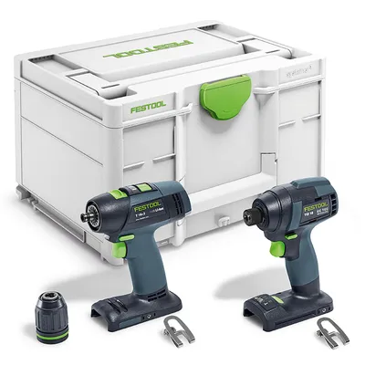 Комплект акумулаторни инструменти Festool  без батерия и зарядно, TID 18, T18+3, 18 V, TID 18 Basic-Set T18
