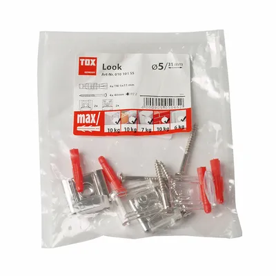 Комплект дюбели Tox за монтаж на огледало  ф 5x31 мм, 4 бр./опак., Look