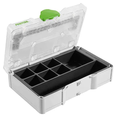 Органайзер за консумативи Festool пластмасов с прегради 265x171x71 мм, 5 кг, бял, Systainer3 SYS3 S 76 TRA UNI