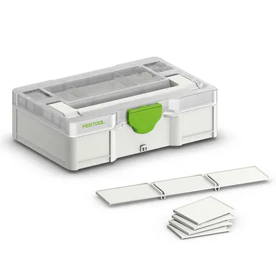 Органайзер за консумативи Festool пластмасов с прегради 265x171x71 мм, 5 кг, бял, Systainer3 SYS3 S 76 TRA