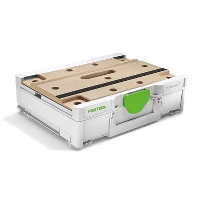 Пластмасов куфар Festool за инструменти работна маса 396x296x112 мм, 40 кг, бял, Systainer3 SYS3-MFT M 112