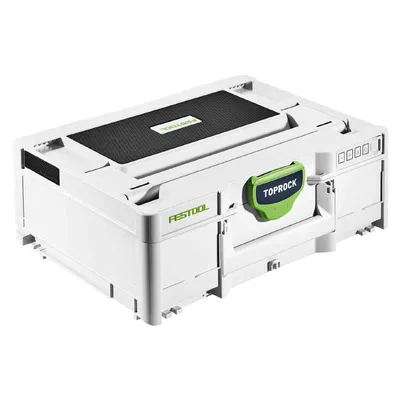 Пластмасов куфар Festool за инструменти с високоговорител  с вградена батерия и зарядно, 396x296x137 мм, бял, Toprock SYS3 BT20 M 137