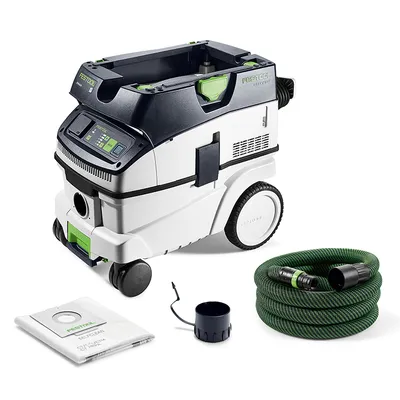 Прахосмукачка Festool за сухо и мокро почистване 1200 W, 230 V, 3900 л/мин, 26 л, клас M, Cleantec CTM 26 EI