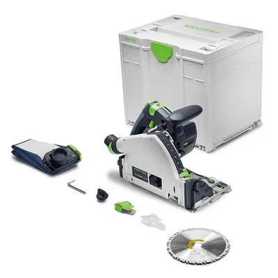Ръчен потапящ се циркуляр Festool акумулаторен без батерия и зарядно, 18 V, ф 160 мм, 3500-5200 об./мин, TSC 55 KSEB-Basic