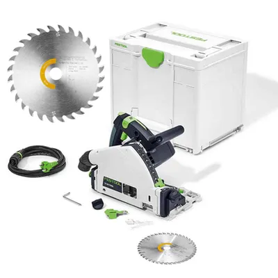 Ръчен потапящ се циркуляр Festool електрически с подарък диск 1200 W, ф 160 мм, 2000-5800 об./мин, TS 55 F-Plus Master Edition