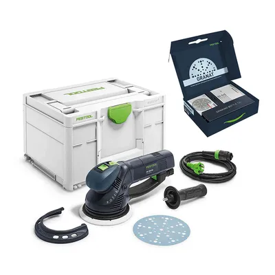 Електрически орбитален шлайф Festool с плавно регулиране 720 W, ф 150 мм, 3300-6800 об./мин, Rotex RO 150 FEQ GR-Set P