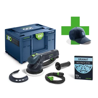Електрически орбитален шлайф Festool с плавно регулиране 720 W, ф 150 мм, 3300-6800 об./мин, Rotex RO 150 FEQ-Plus 100Y