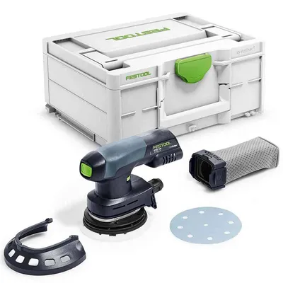 Акумулаторен орбитален шлайф Festool с плавно регулиране без батерия и зарядно, 18 V, ф 125 мм, 6000-10 000 об./мин, ETSC 125-Basic