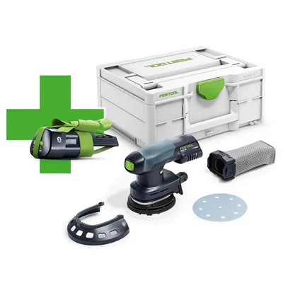 Акумулаторен орбитален шлайф Festool с плавно регулиране с 1 батерия без зарядно, 18 V, 3.1 Ah, ф 125 мм, 6000-10 000 об./мин, ETSC 125-Basic-Ergo