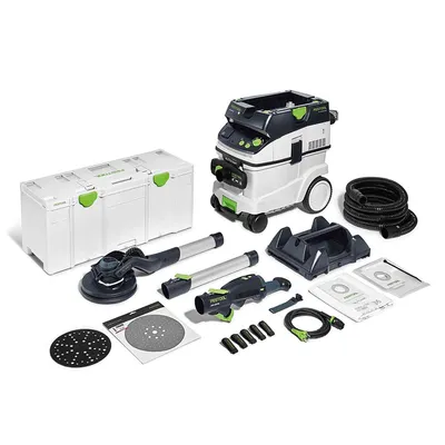 Електрически шлайф / жираф за стени и тавани Festool комплект с прахосмукачка CTM 36 400 W, ф 220 мм, ф 225 мм, 5000-8500 об./мин, Planex LHS 2 225/CTM 36-Set