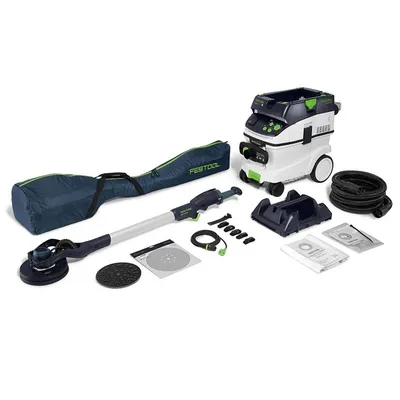 Електрически шлайф / жираф за стени и тавани Festool комплект с прахосмукачка CTM 36 400 W, ф 220 мм, ф 225 мм, 5000-8500 об./мин, Planex LHS 2-M 225 EQ/CTM 36-Set