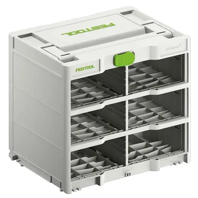Стойка Festool за органайзери за консумантиви пластмасова за Systainer3 S 76 и MINI-Systainer, 396x296x330 мм, 20 кг, бяла, Systainer3 SYS3-RK/6 M 337
