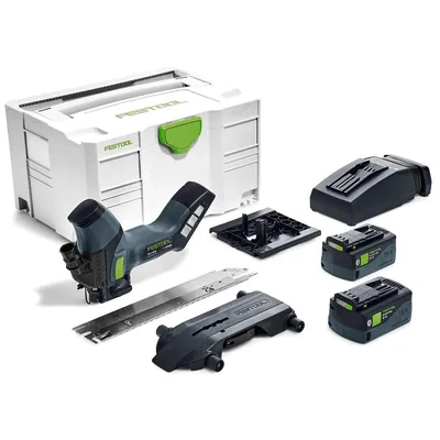 Трион Festool за изолационни материали с 2 батерии и зарядно, 18 V, 5.2 Ah, 3000 хода/мин, ISC 240 Li 5,2 EBI-Plus