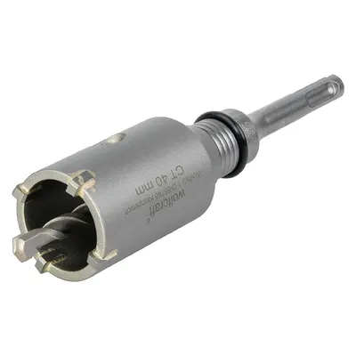 Боркорона за тухли и бетон Wolfcraft с карбидни пластини и с опашка SDS-plus 40x46 мм