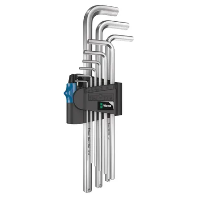 Г-образен ключ Wera метричен 6-стен/6-стен комплект 1.5-10 мм, 9 бр., Hex-Plus HF 1
