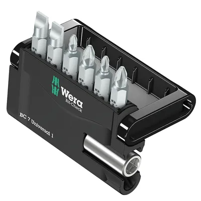 Комплект битове Wera PH/PZ/SB с магнитен държач 1/4", 7 бр., Bit-Check 7 Universal 1