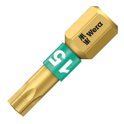 Накрайник бит TX Wera Torx торсионен, с покритие TX 15, 1/4'', 25 мм, 867/1 BDC