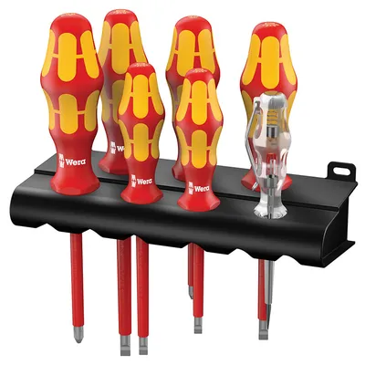 Комплект електротехнически отвертки Wera SB/PH и фазомер 7 бр., Kraftform Plus 100 VDE 160 i/7