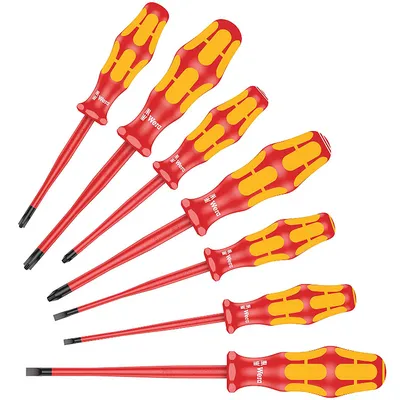 Комплект електротехнически отвертки Wera SB/PH/PZ 7 бр., Kraftform Plus 100