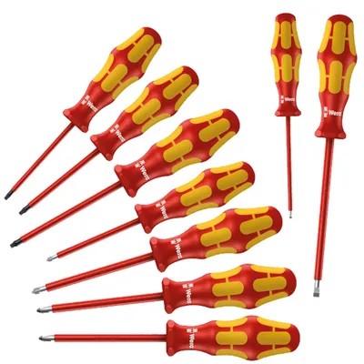 Комплект електротехнически отвертки Wera SB/PH/PZ/TX  9 бр., Kraftform Plus 160 i/162 i/167 i/9